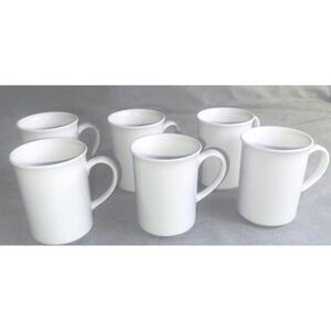 Set Of 6 Sur La Table 4" Bistro Mugs Coffee Tea Cups White‎ New